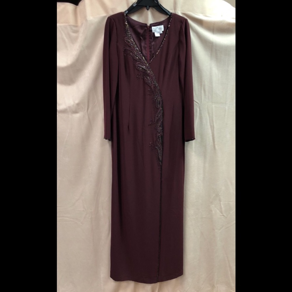 Vintage Bob Mackie Burgundy Evening Gown - Picture 7 of 8